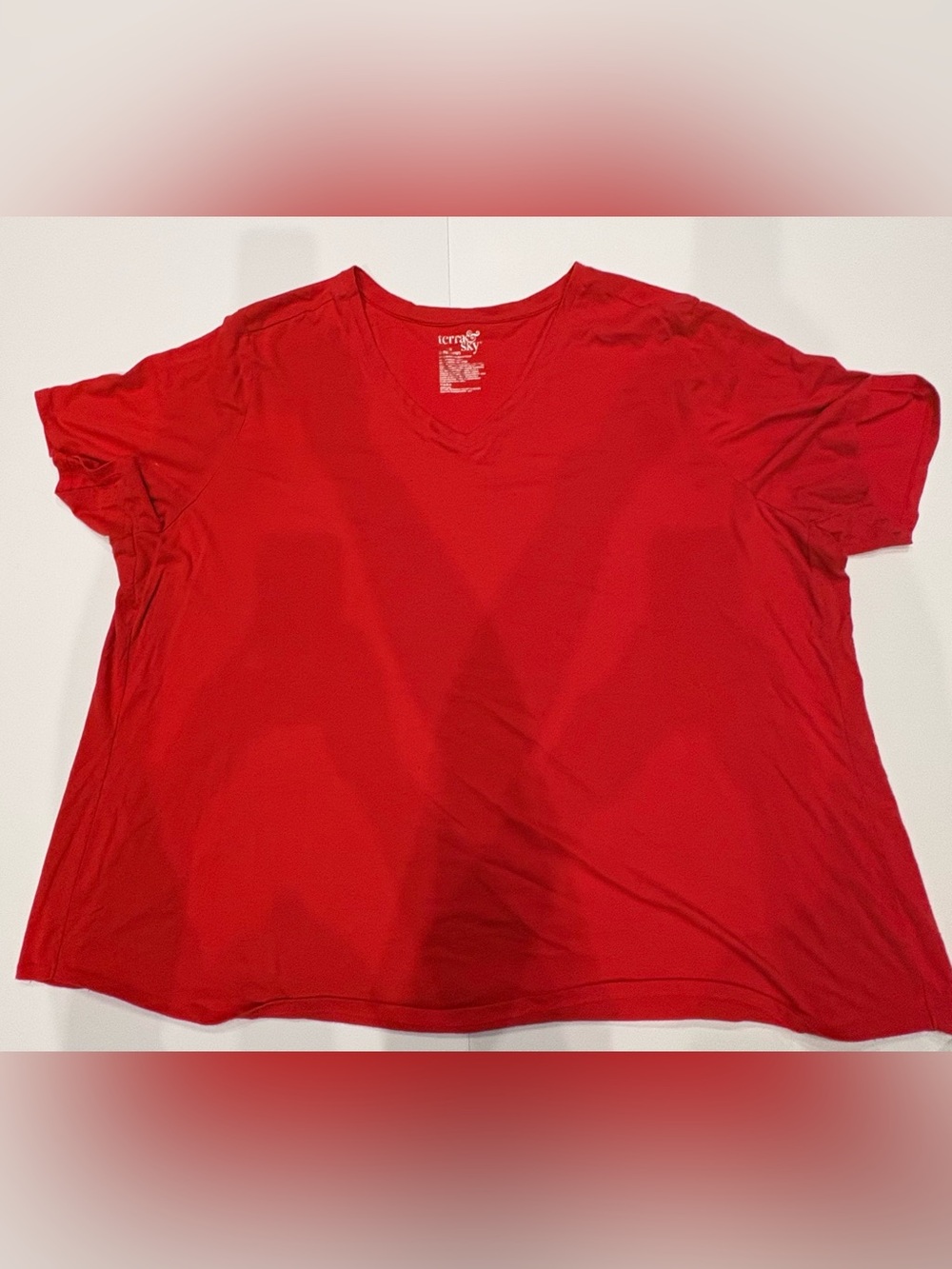 terra & sky Red V-Neck Shirt